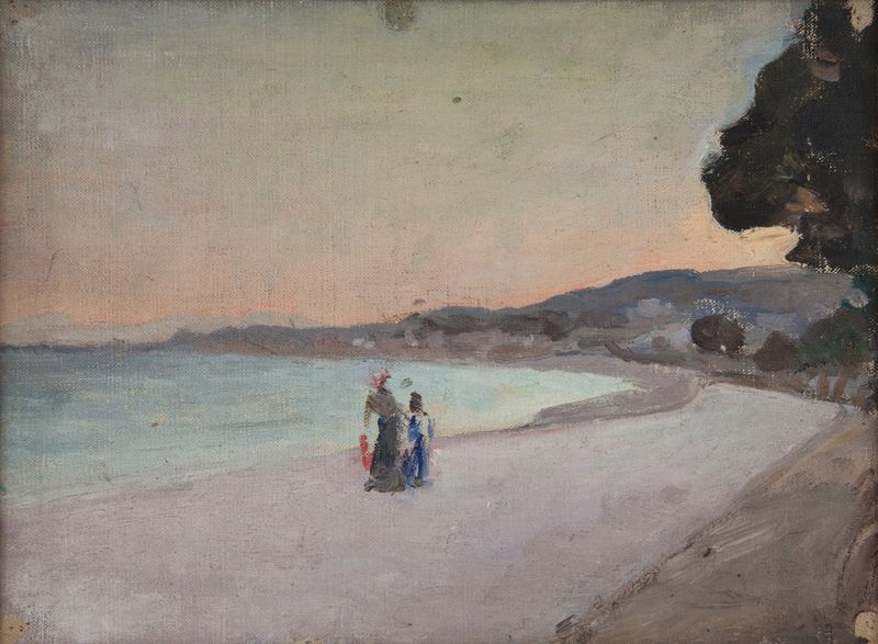Paisagem vibrante com luz do sol, óleo sobre tela de Jan Ciągliński