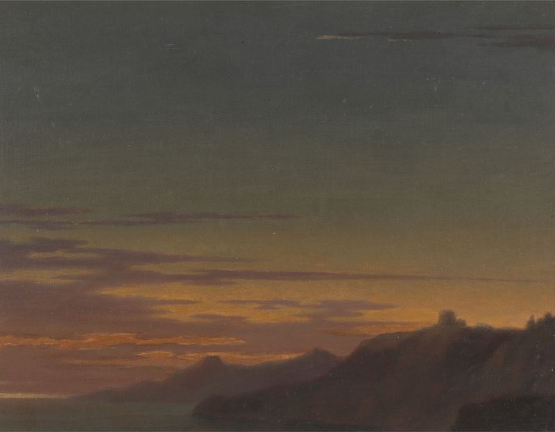 Sunset on the coast, oil painting by Alexander Cozens