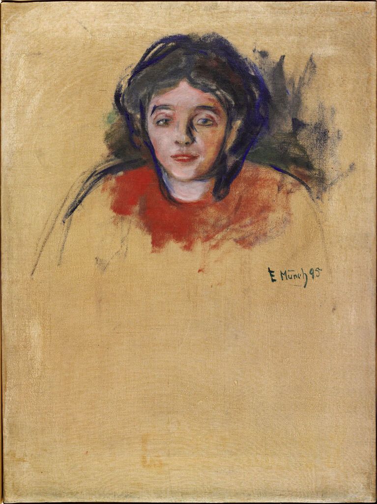 Berlin Model de Edvard Munch, óleo sobre lienzo con una figura solitaria en colores apagados.