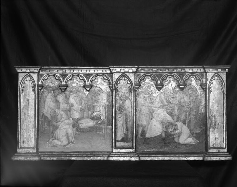 Funeral of Saint Benedict, tempera on panel by Spinello Aretino