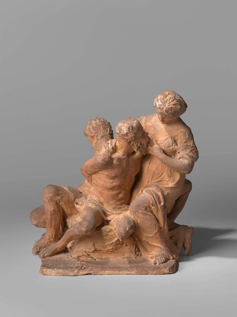 Terracotta sculpture by Artus Quellinus showing Pero feeding her father Cimon