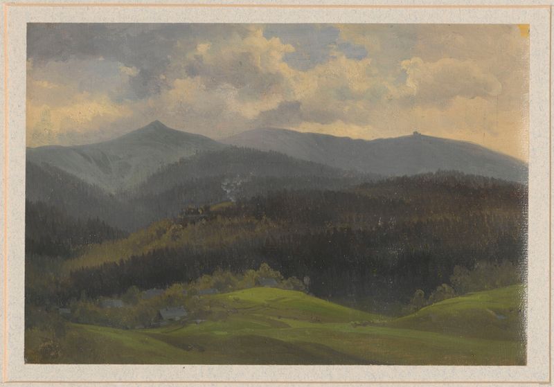 Vista das Montanhas Karkonosze, óleo sobre tela de Arthur Blaschnik