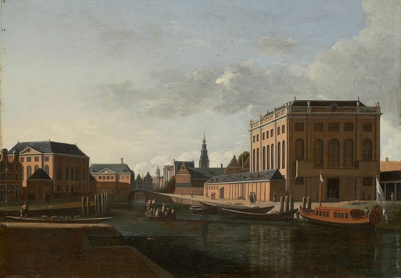 The Two Synagogues in Amsterdam, oil painting by Gerrit Adriaensz. Berckheyde