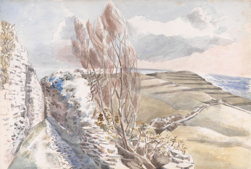 Landscape of Worth Matravers, Dorset by Paul Nash, oil painting