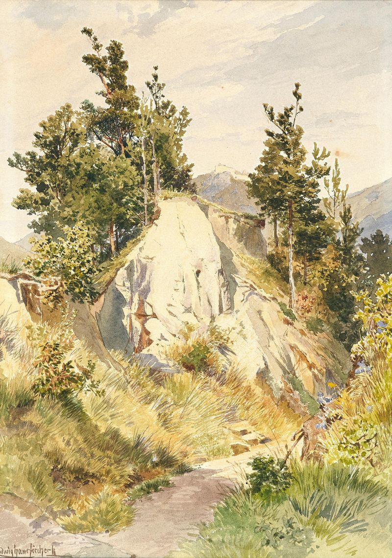 Un camino soleado y una roca de Ludwig Hans Fischer, Impresionismo