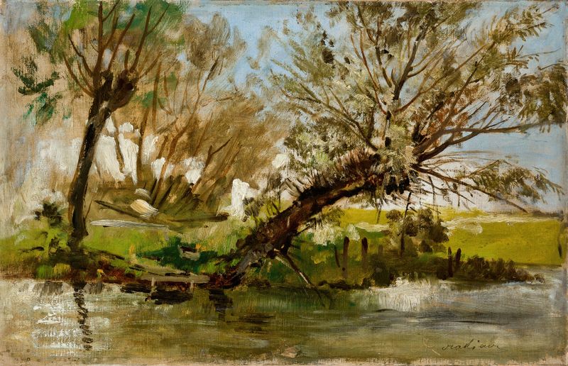 Willows de Antoni Kozakiewicz, impresionismo, que representa sauces y luz.