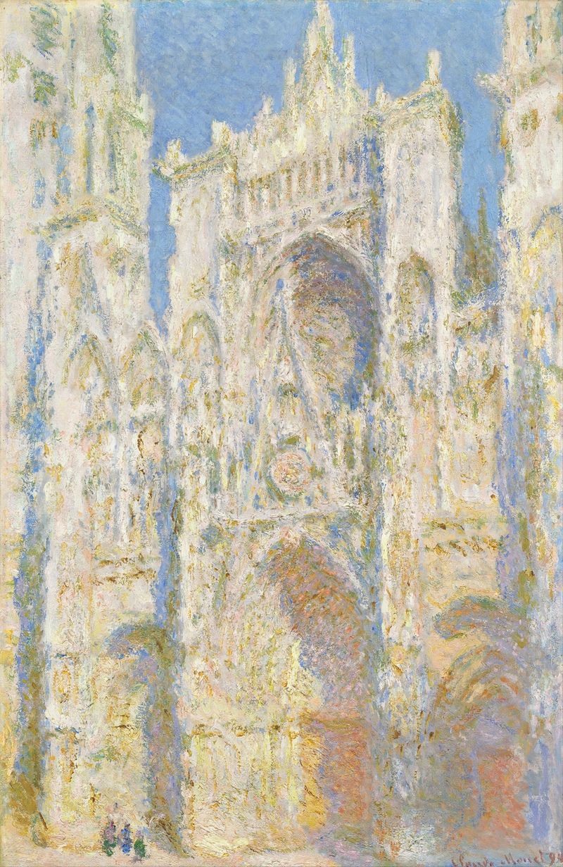Rouen Cathedral, West Façade, Sunlight by Claude Monet, oil on canvas