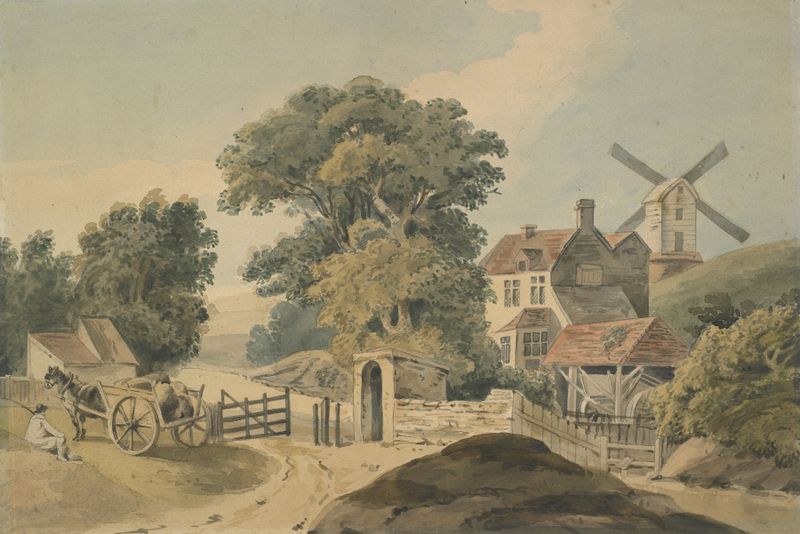 Old English toll gate de Sir Richard Neave, óleo sobre lienzo