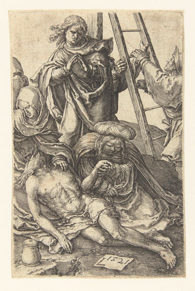 Gravura de Lucas van Leyden retratando Cristo com os que choram