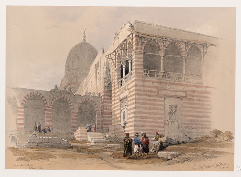 Uma das tumbas dos califas, Cairo, aquarela sobre papel de David Roberts