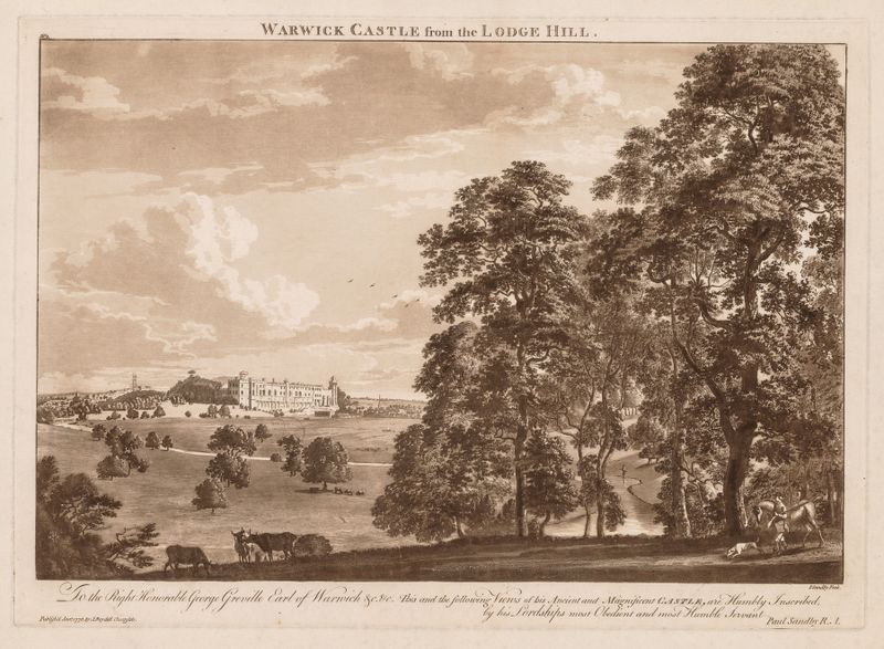 Warwick Castle from the Lodge Hill, oil painting by Paul Sandby