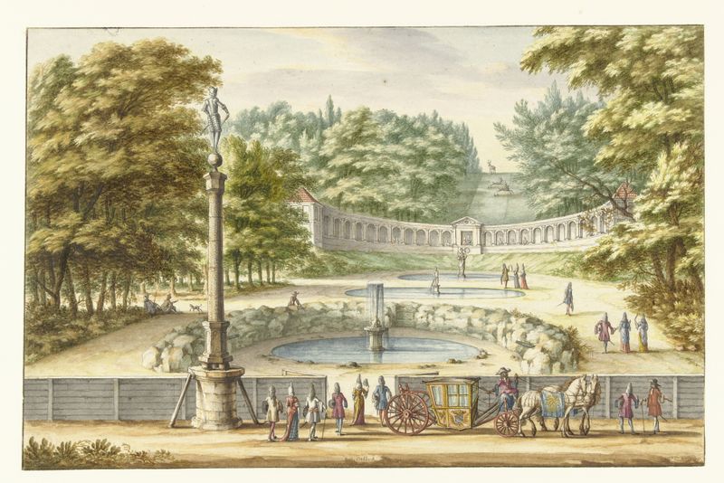 Amfitheater te Kleef, naar het Zuiden gezien, oil on canvas by Jan van Call the elder
