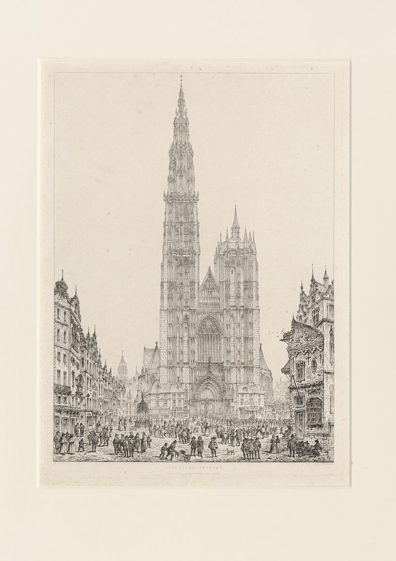 Interior of De kathedraal van Antwerpen by John Coney, depicting gothic architecture.