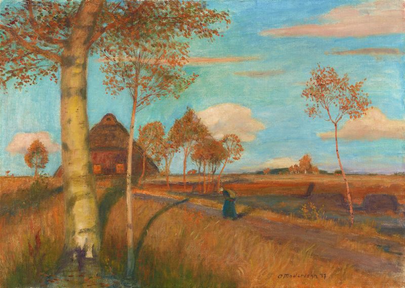 Abendsonne im Moor, oil on canvas by Otto Modersohn, depicting a tranquil sunset over a moor.