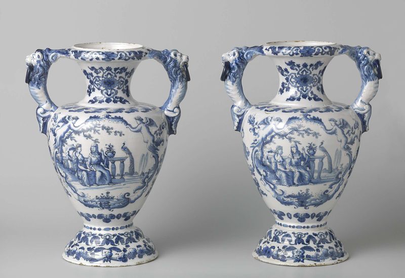 Jarrones de cerámica que representan a Vertumnus, Pomona y Flora de Het Jonge Moriaanshooft
