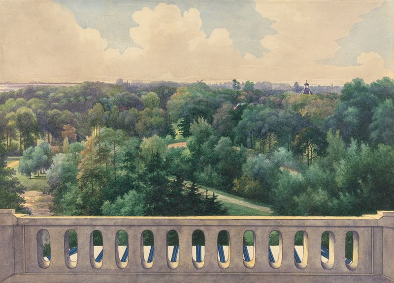 Landscape by Gerrit Jan Schouten, depicting horizon and distant figures.
