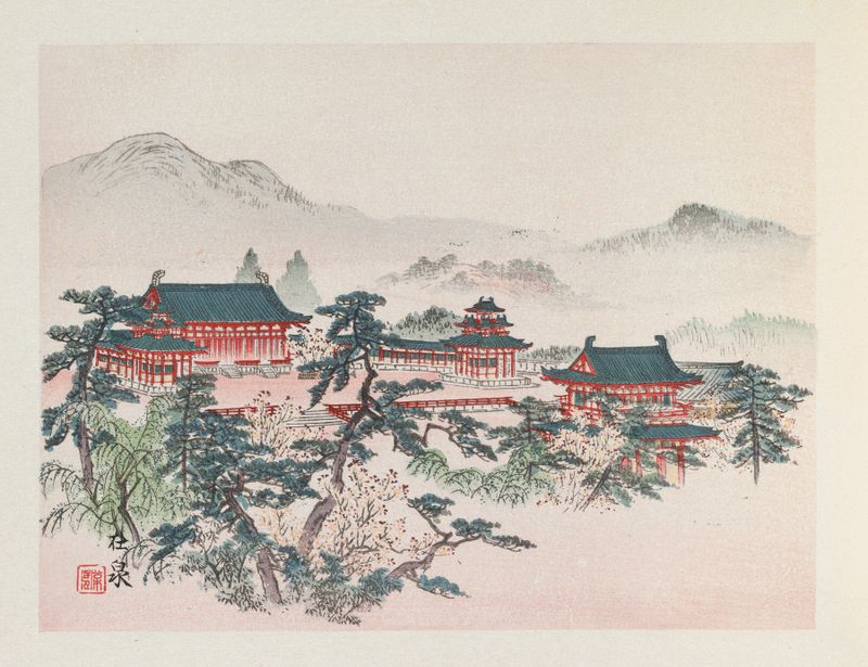 Paisaje Ukiyo-e de Unknown Artist, tinta sobre papel
