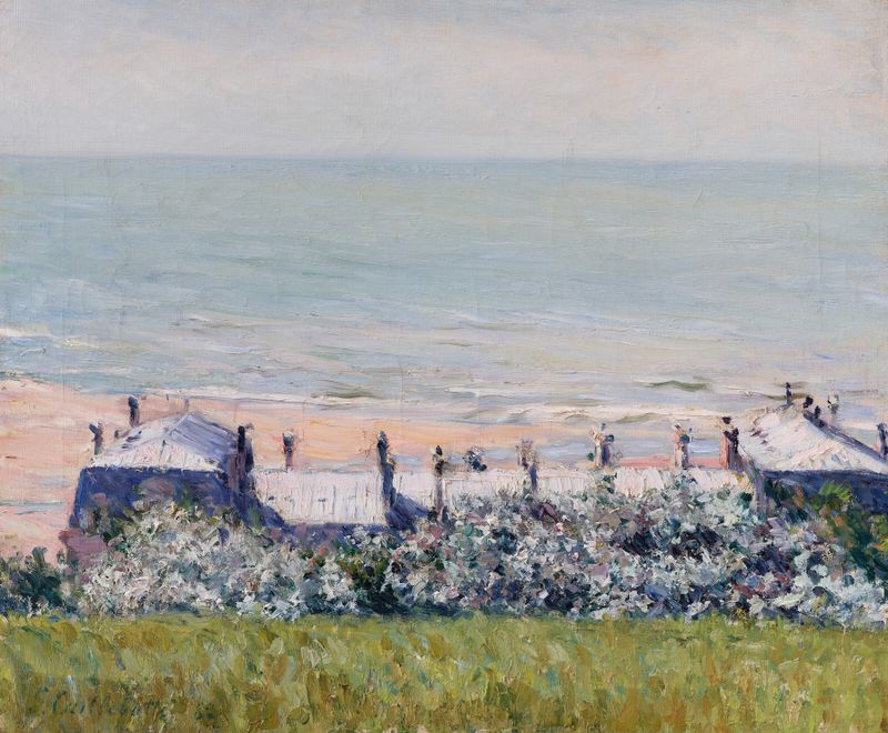 Tejados bajo un cielo suave, óleo sobre lienzo de Gustave Caillebotte