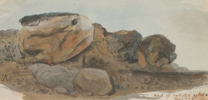 Rock of radiated asbestos by Alexander Anderson, realism, showcasing rugged texture and shadow.