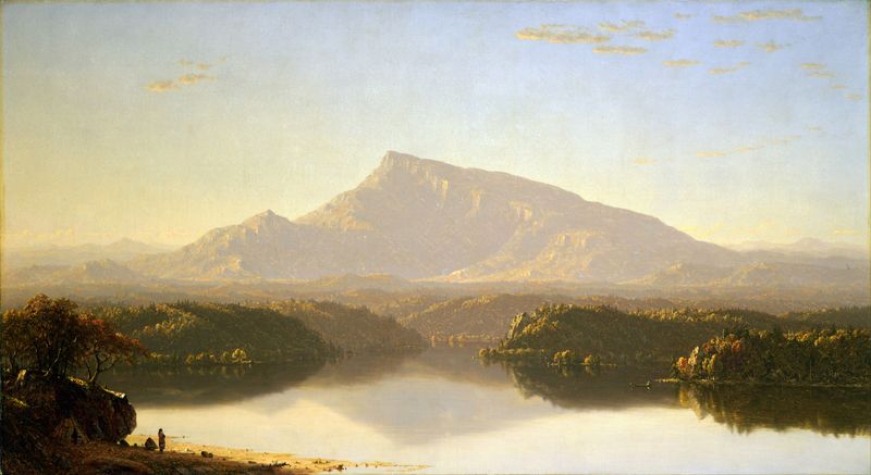 Wilderness de Sanford Robinson Gifford, óleo sobre tela retratando uma vasta paisagem com cores etéreas.