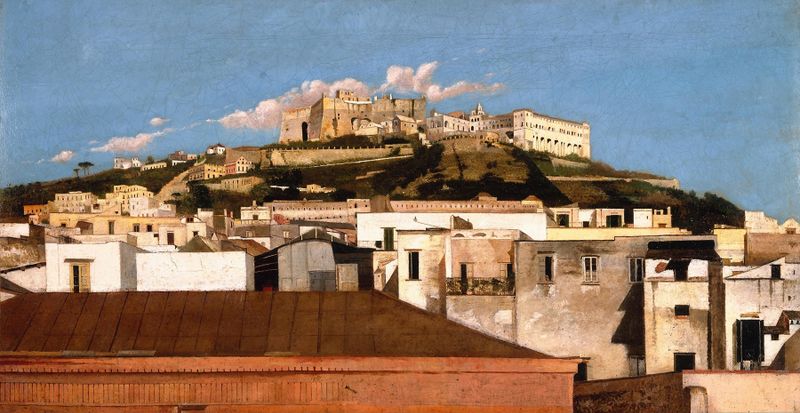 Oil painting by Thomas Jones depicting Certosa di San Martino and Castel Sant’ Elmo