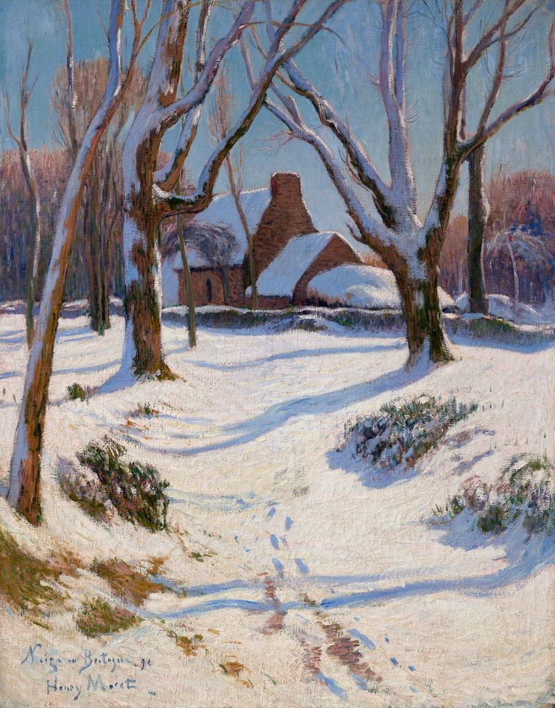 Paisagem de inverno com neve de Henry Moret, Impressionismo
