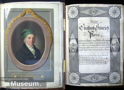 Retrato de Christoph Heinrich Ploss, tinta sobre papel de Rudolph Müller