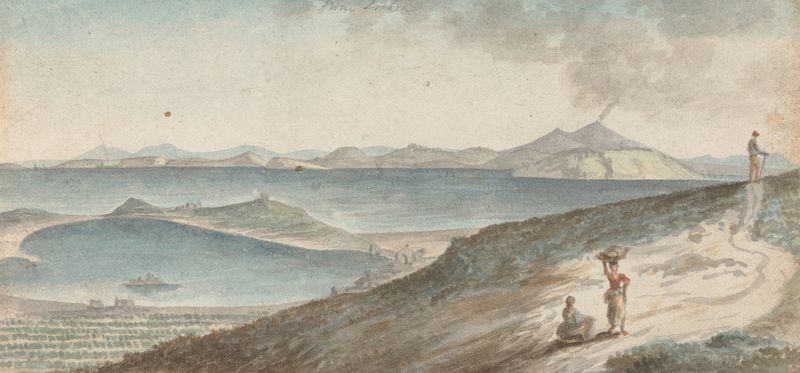 Landscape depicting tranquil waters and reflections by Henry Swinburne, medium unknown.
