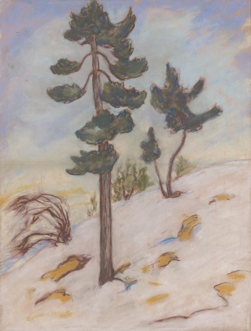 Late Autumn in the High Tatras by Zolo Palugyay, oil on canvas depicting autumn foliage and mountains