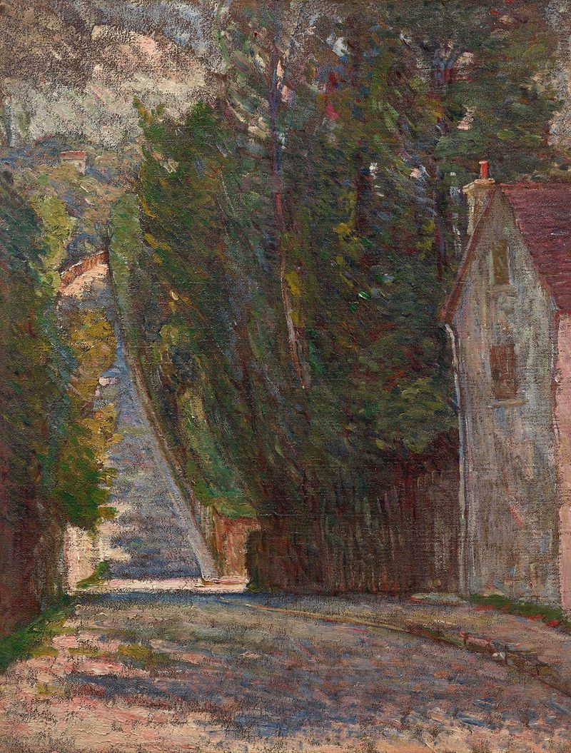 Landscape with an alley, oil on canvas by Marie Bracquemond
