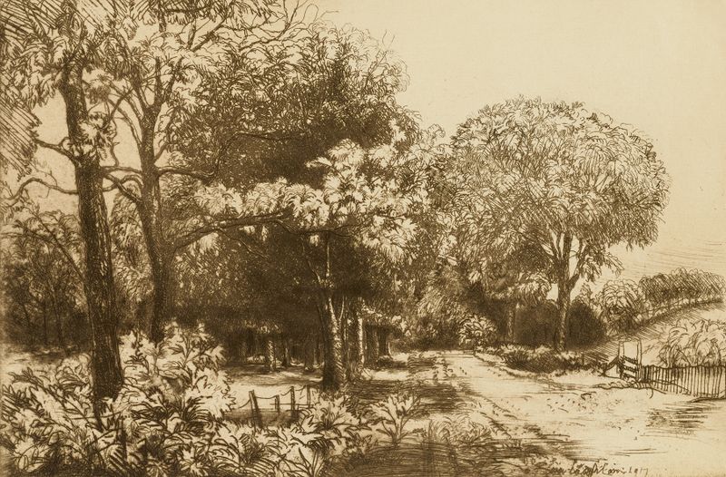 Pintura a óleo de Donald Shaw MacLaughlan que retrata uma estrada sinuosa no Tennessee.