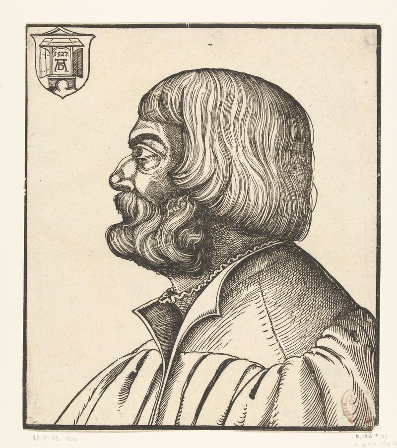 Auto-retrato de Albrecht Dürer, gravura em papel