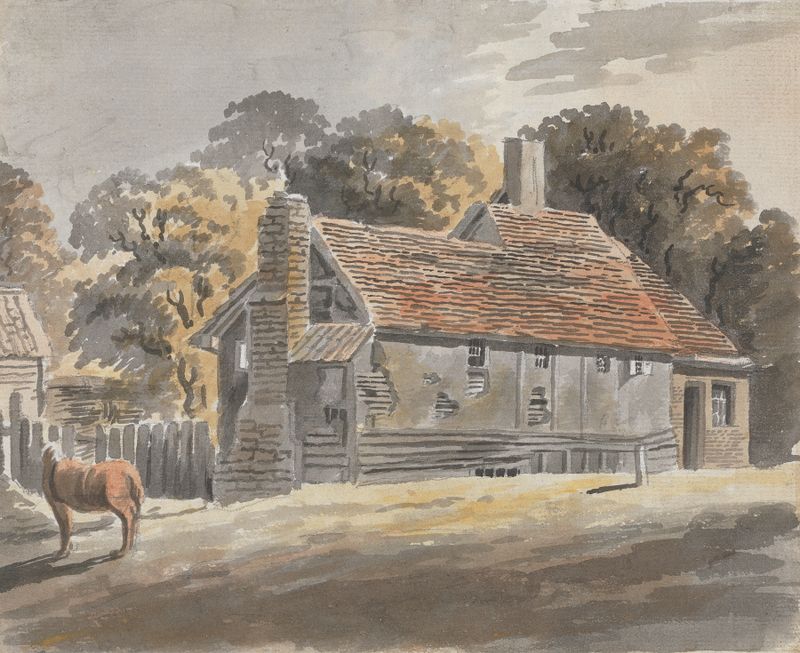 Landscape of a house surrounded by nature, oil painting by James Miller