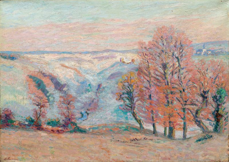 Paisagem de Gelée blanche à Crozant de Armand Guillaumin, óleo sobre tela