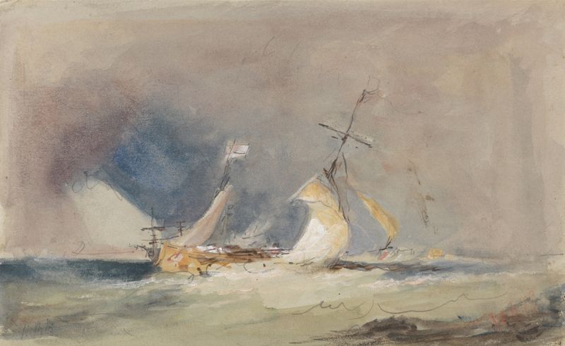 Paisagem de Mouth of the Humber por Hercules Brabazon Brabazon, óleo sobre tela