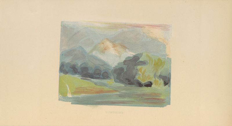 Sunshine de Frank Howard, óleo sobre lienzo que representa un paisaje vibrante con luz solar.