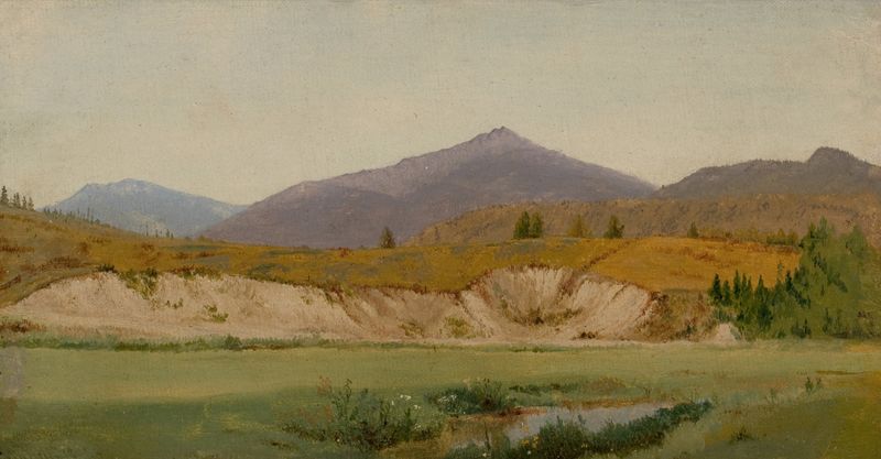 Landscape with Mountains by John William Hill, oil painting depicting mountains and clouds