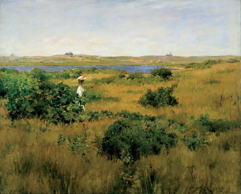 Summer landscape at Shinnecock Hills by William Merritt Chase, oil painting