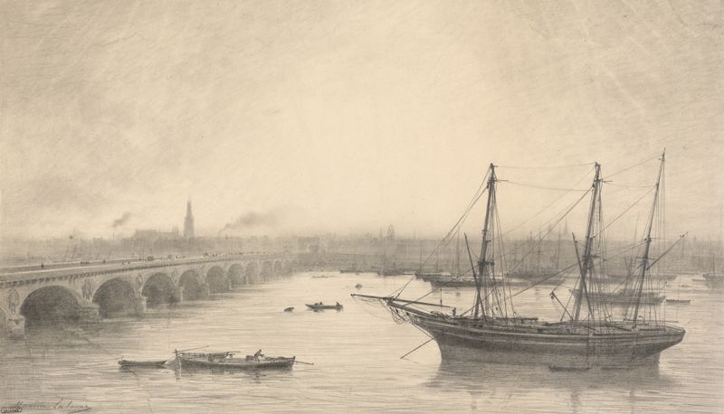 Paisagem de Bordeaux, óleo sobre tela de Maxime Lalanne