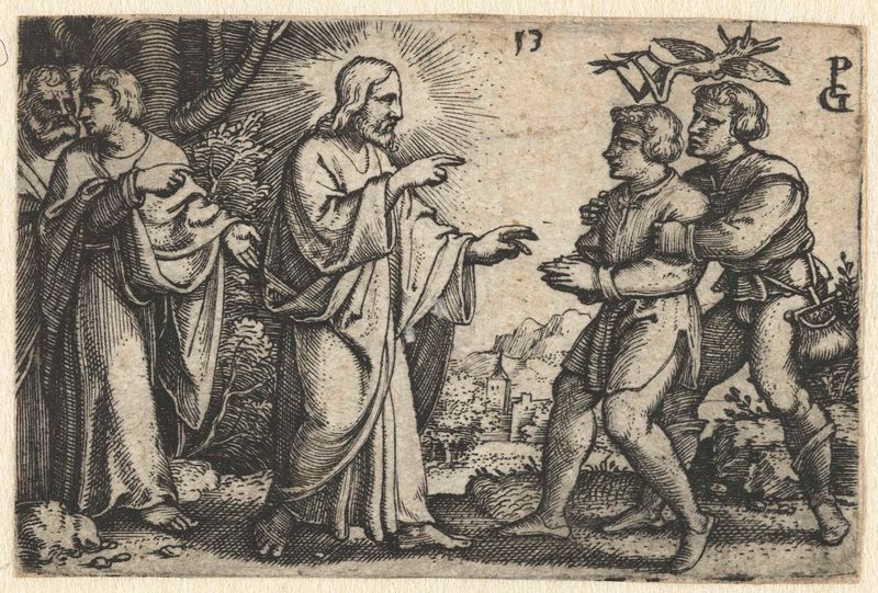 Gravura de Georg Pencz mostrando Cristo curando um homem aflito com luz divina
