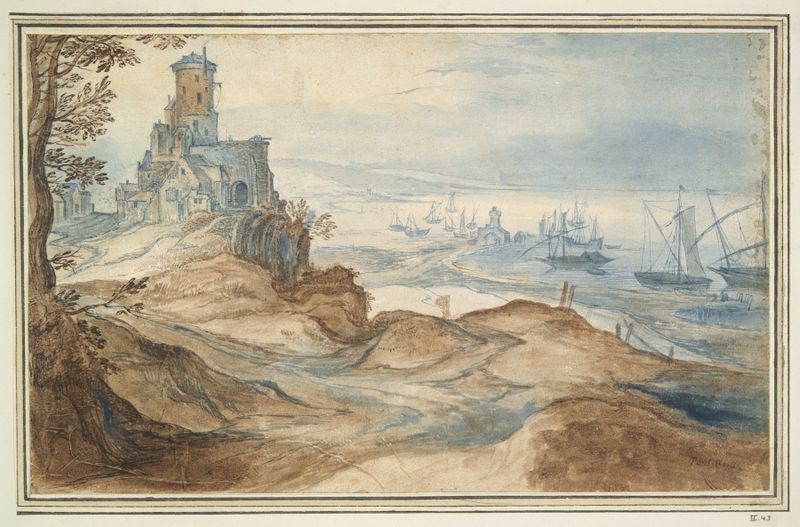 Castle on the Seashore, oil on canvas by Follower of Jan Brueghel the Elder