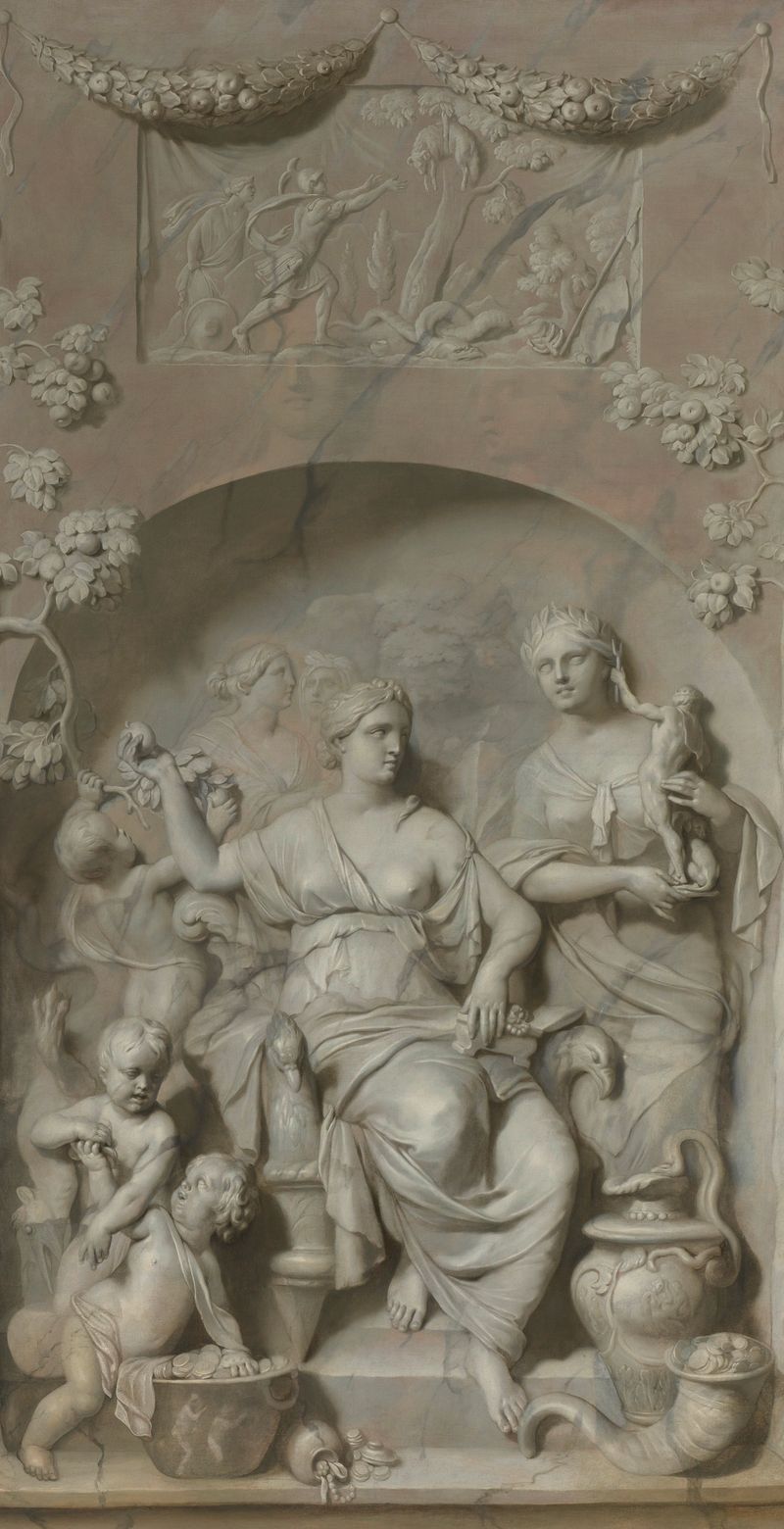 Allegory of Riches by Gerard de Lairesse, oil on canvas depicting wealth and golden drapery.