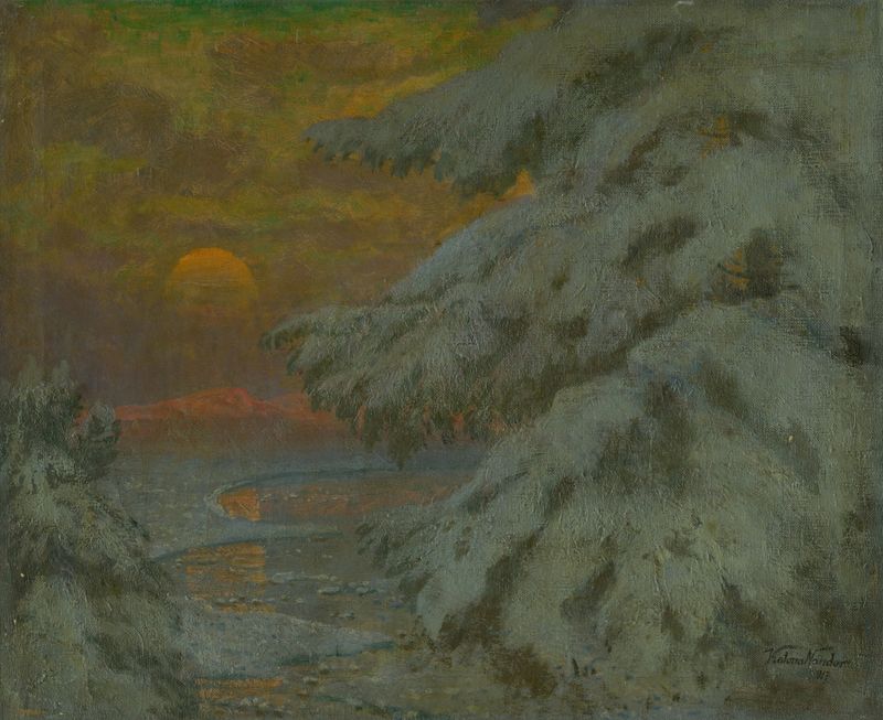 Sunset in Winter de Ferdinand Katona, expresionismo, paisaje
