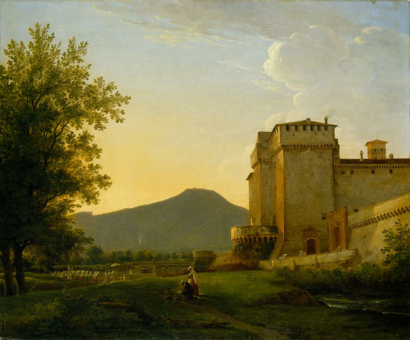 Landscape of Grotta Ferrata In The Alban Hills by Pierre-Athanase Chauvin, oil painting