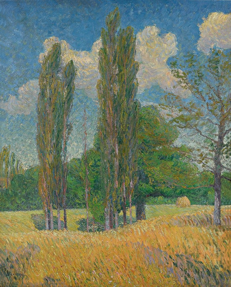 Paisaje con álamos de Gustave Loiseau, pintura al óleo