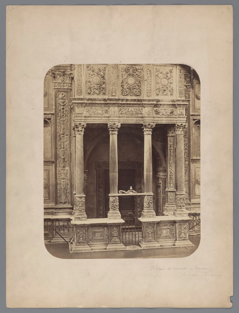 Albumen print of Santa Maria dei Miracoli in Brescia by Giacomo Rossetti