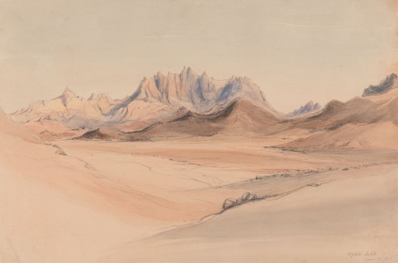 Landscape of Djebel Serbal, Sinai by Rev. Edward Thomas Daniell, oil painting