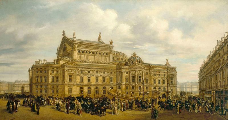 Arquitetura de L’Opéra Garnier de Léonard Saurfelt, pintura a óleo