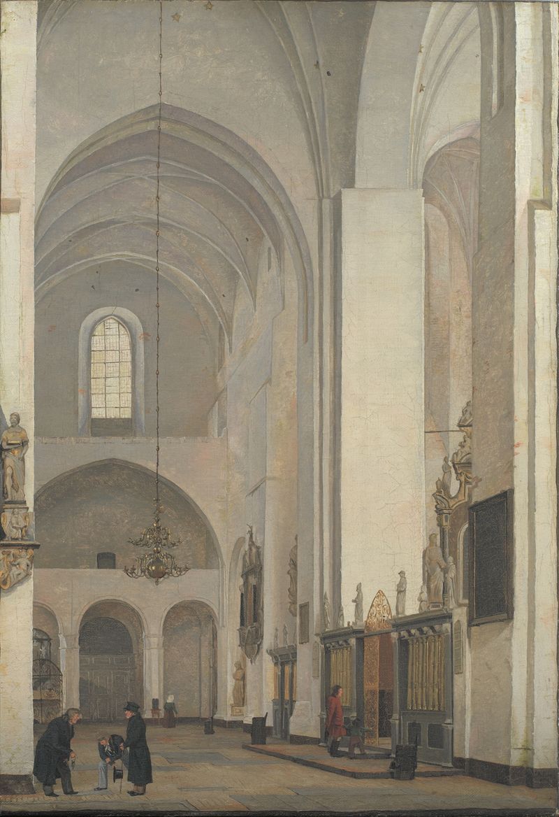 O Transepto da Catedral de Århus, óleo sobre tela de Christen Købke