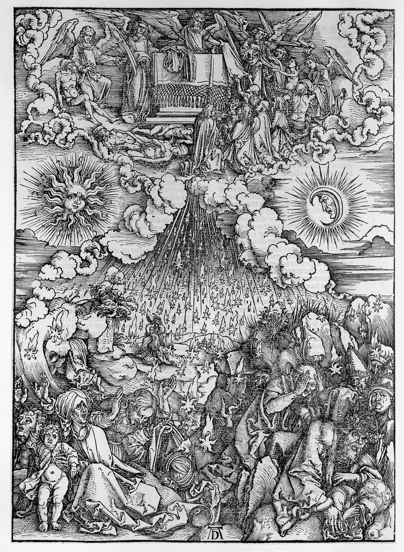 Engraving by Albrecht Dürer depicting the opening of the fifth and sixth seals